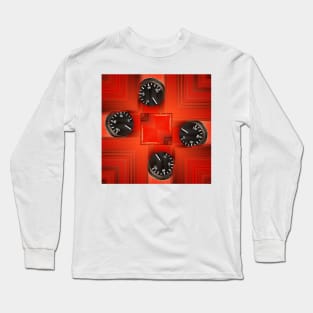 CONTROL ?. Abstract symmetrical design in vivid RED Long Sleeve T-Shirt